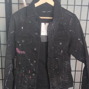 EMBELLISH Splatter Black Jean Jacket